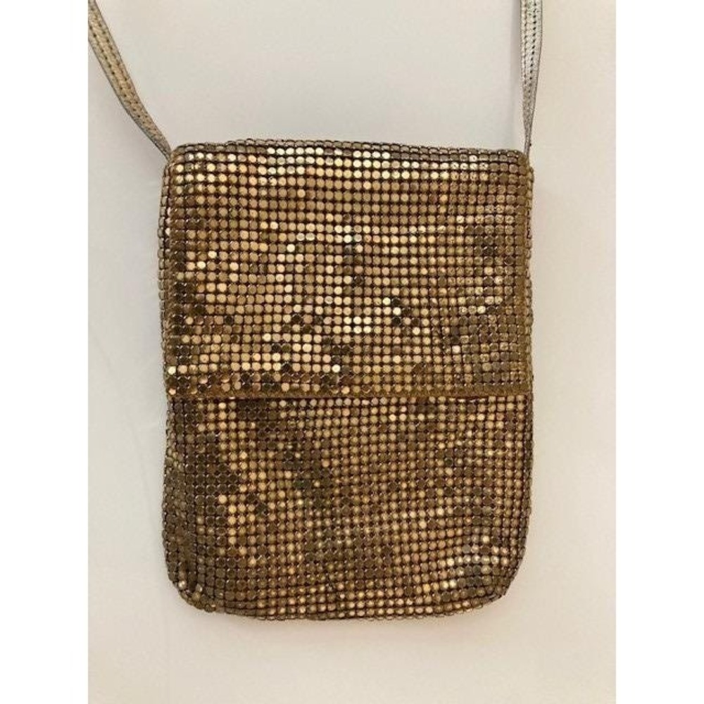 Vintage Gold Metallic Mesh Whiting & Davis Small Purse with Shoulder Strap